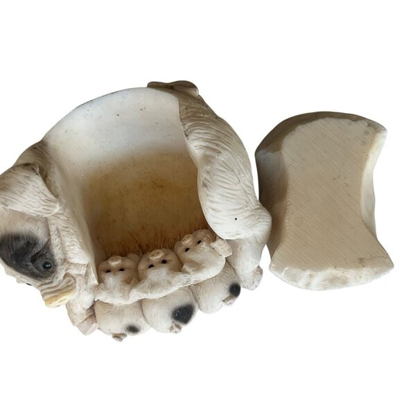 Stone Critters Critter Keeper Trinket Box Mother Pig and Piglets Resin Figurine - Picture 3 of 12